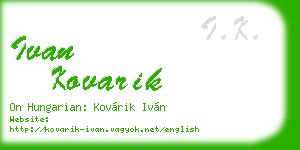 ivan kovarik business card
